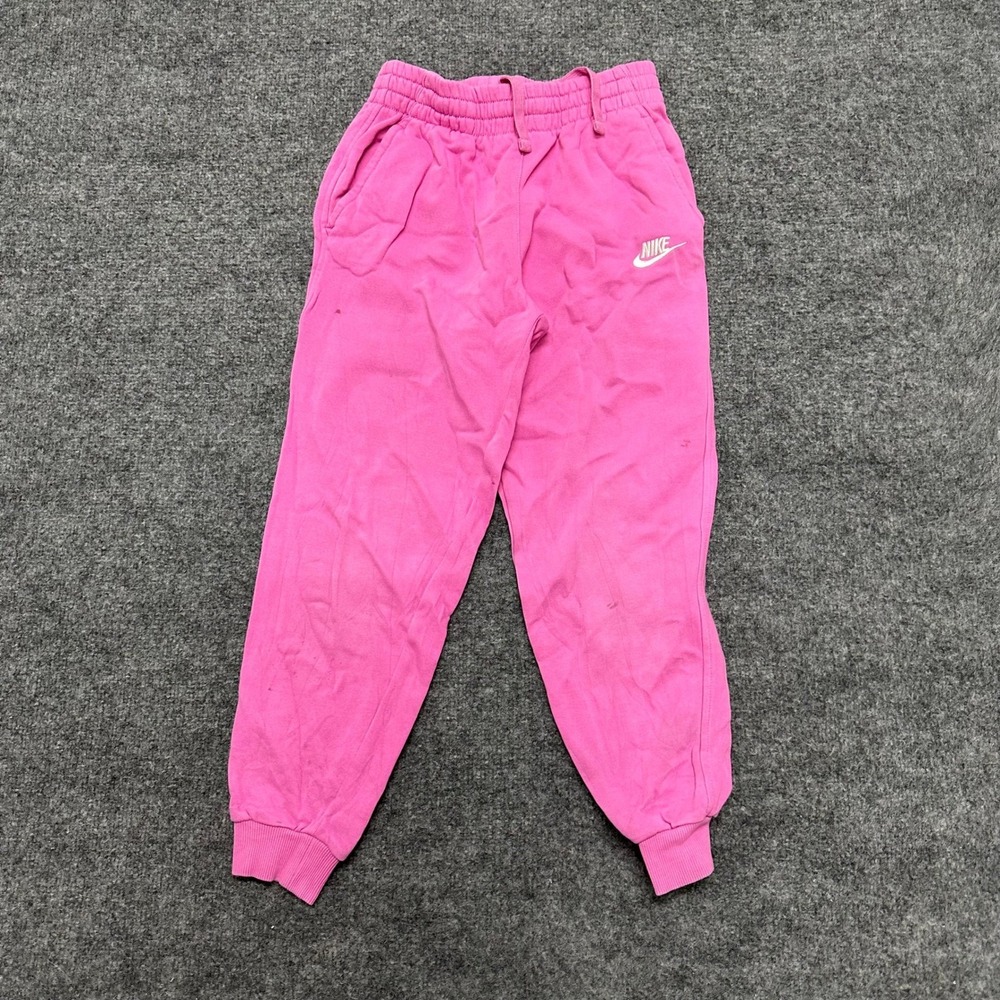 Nike Joggers Womens Size M Pink Fleece Athletic Sweatpants Embroidered Logo
